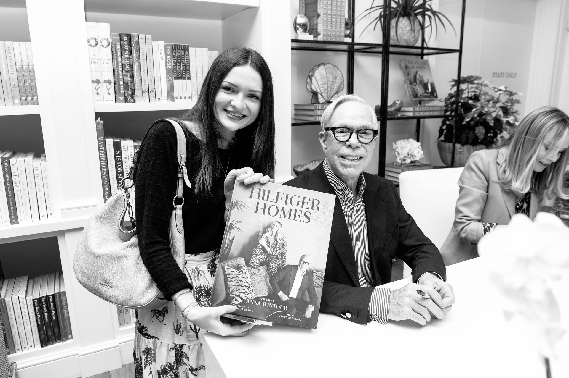 Miss Palm Beach Gracie Gaylord and Tommy Hilfiger at The Hive Palm Beach for Hilfiger Homes book signing